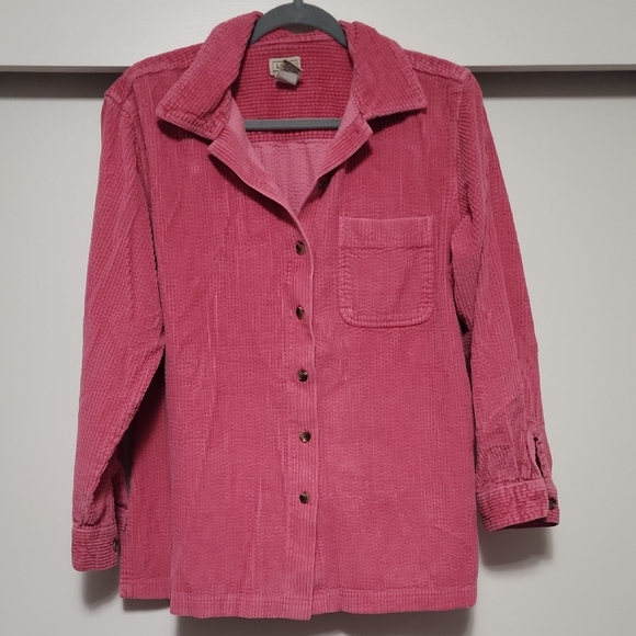 L.L. Bean Rose Pink 100% Cotton Courdoroy Shirt - Picture 2 of 7